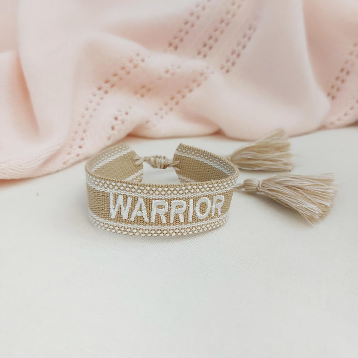 WARRIOR kaki word bracelet