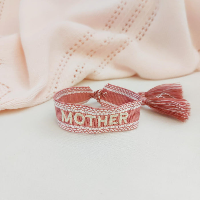 MOTHER pink word bracelet