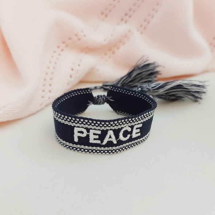 PEACE black word bracelet