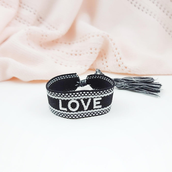 LOVE black/white word bracelet